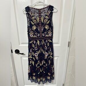 Moulinette Soeurs Navy Embroidered Dress - Size 2